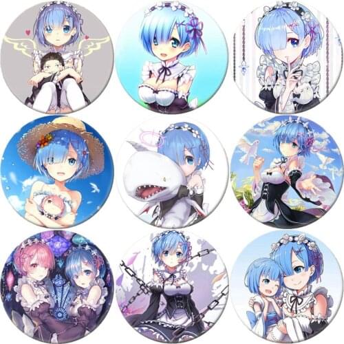 Anime Re:Life in a different world from zero Emilia Brooch Cosplay Natsuki Subaru Badge Backpacks Button Clothes Women CL