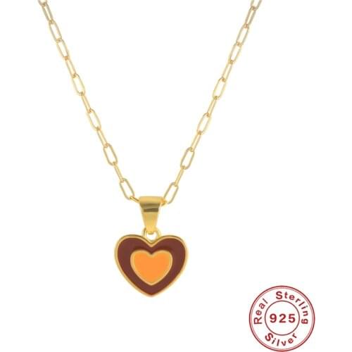 BOAKO One Piece Necklace For Women Love Drops Oil Chain Around The Neck Collares Para Mujer Bijoux Femme Vintage Collares Goth