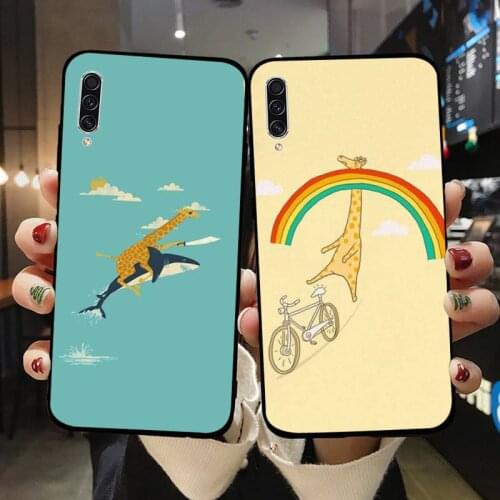 Flying Shark And Giraffe Phone Case For Samsung galaxy S 7 8 9 10 20 edge A 6 10 20 30 50 51 70 note 10 plus