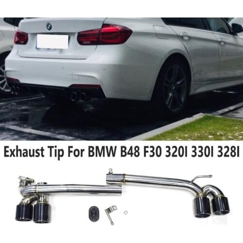 1 set Black Stainless Steel Car Exhaust Pipe For BMW 3 series 320i 330i 328i M sport in 2017-2019 Exhaust Pipe Muffler tip