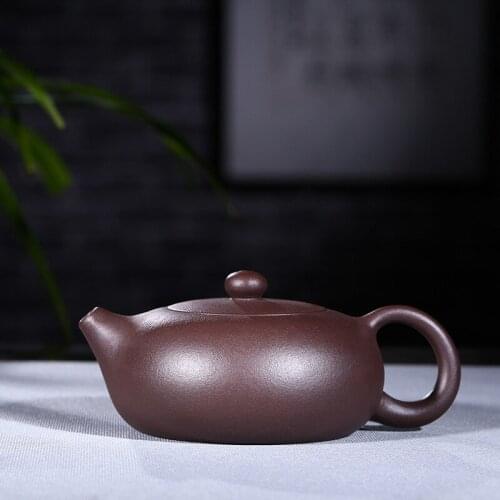 For authentic pure manual undressed ore purple mud flat xi shi pot ball hole water kung fu tea set the teapot