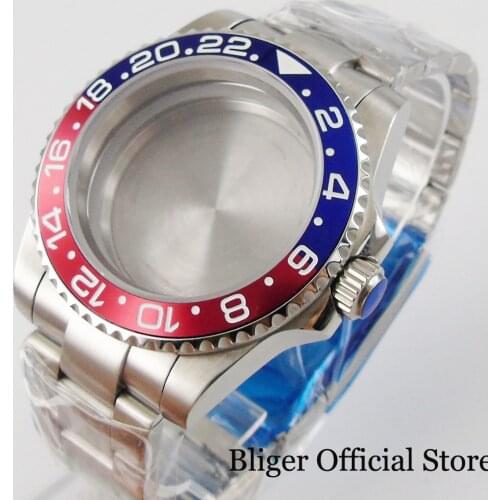Hot Stainless Steel 40mm Watch Case Fit NH35 NH36 Movement Watch Bracelet Sapphire Crystal