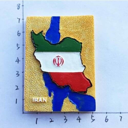 Iran Persian Gulf Caspian Sea Creative Flag Map Tourist Souvenir Fridge Magnet Refrigerator Magnetic Stickers Home Decoration