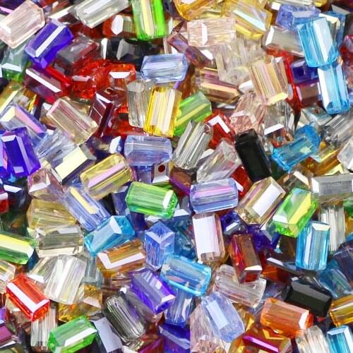 YHBZRET Rectangle Austrian crystal beads 4*8mm 50pcs Square glass Spacer Loose bead for Jewelry making bracelet Accessories DIY