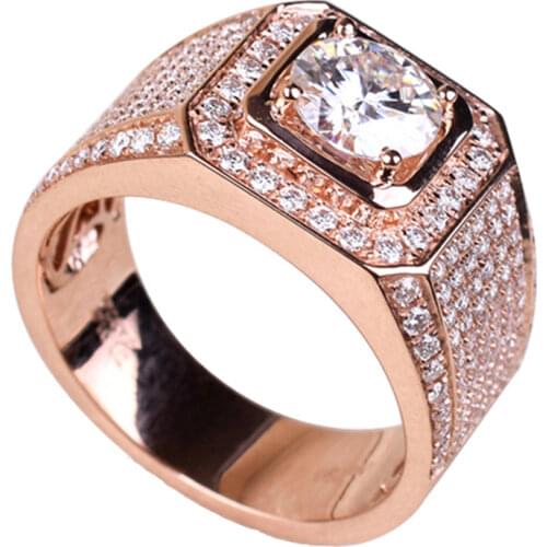 Luxury Wide Version Full Diamond Real 925 Sterling Silver Mens Rings Elegant Engagement Wedding Original Design Diamond Jewelry