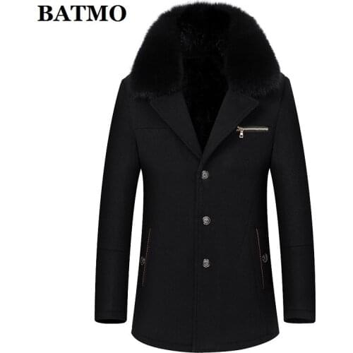 Batmo 2019 new arrival winter high quality wool thick casual trench coat men,mens winter warm coat,winter jackets men,1519A