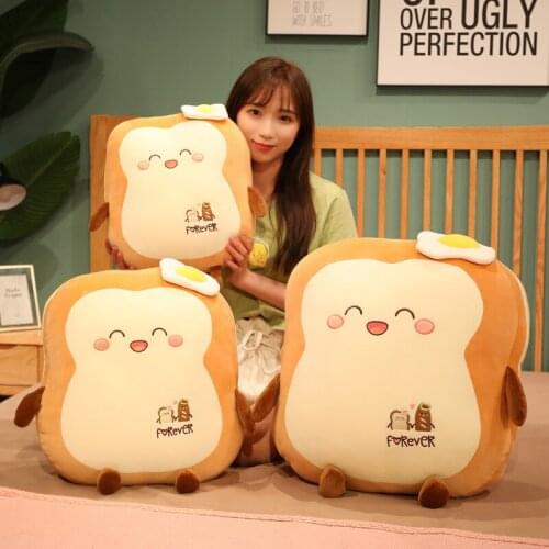 Toast bread plush stuffed pillow fabric soft and comfortable sofa cushion pillow home decoration girlfriend birthday holiday gif