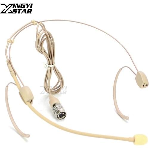 Invisible 4 Pin 4PIN Hirose Plug Headworn Mic Headset Microphone For Karaoke Mixer Audio Technica Wireless Bodypack Transmitter