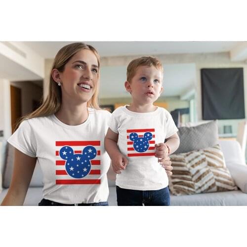 New Childrens Clothes Summer Fashion Matching Family T-shirt Cartoon Mickey Mouse Graphic Kids Top Tee Boy Girl Baby Tshirt