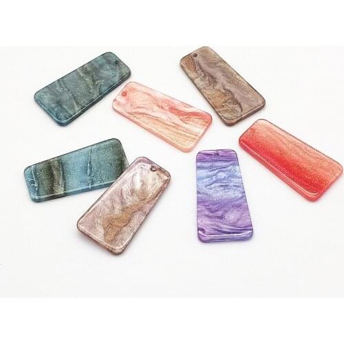 New arrival! 37x19mm 50pcs/lot acrylic imitate Starry sky effect Trapezoid-shape charm for earring/Jewelry DIY(As shown)