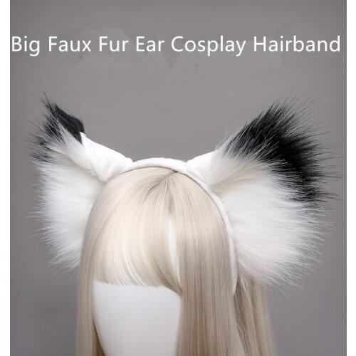 Cute Cat Fox Faux Fur Ear Hair Hoops Party Cosplay Hairband Fur Headbands Girls Fashion Hair Accessories Animal Ears Hair Band