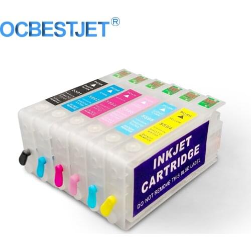 6Colors/Set T5591 T5592 T5593 T5594 T5595 T5596 Refillable Ink Cartridge With Chip For Epson Stylus Photo RX700 Printer