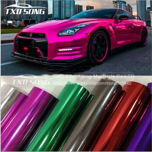 Silver chrome mirror vinyl sticker, chrome vinyl wrapping film with size 1.52*30m air free bubbles with free shipping by fedex