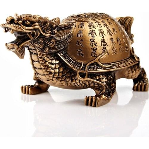 Resin LongevityTortoise statuette，Retro lucky evil spirits ornaments Home living room bedroom decoration accessories figurines