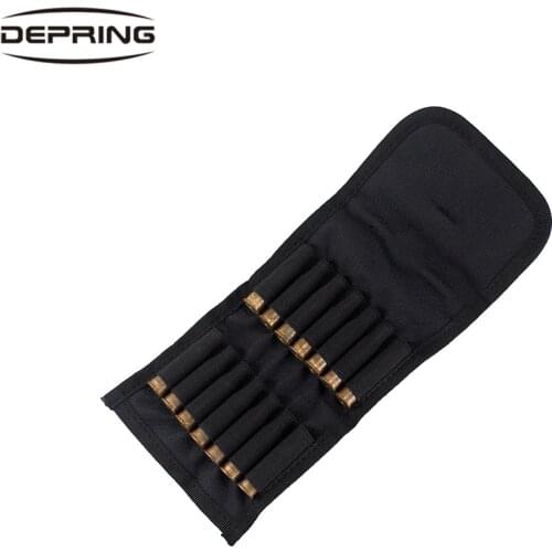 Tactical MOLLE Foldable 14 Rounds Rifle Cartridges Belt Ammo Carrier Pouch Hunting Rifle Ammo Holder Bag Storage Bag