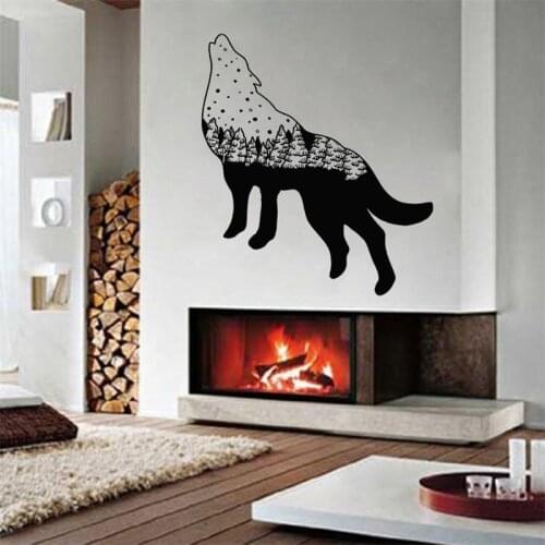Wall Decal Wolf Dog Friend Pets Animals Vinyl Sticker Home Décor Kids Girl Boy Bedroom Interior Childrens Room Murals HY1489