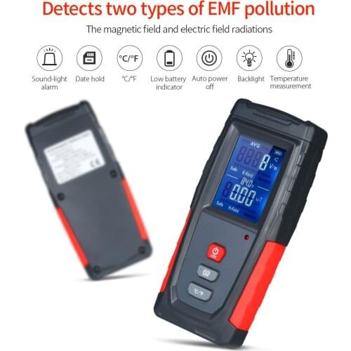 High Precision Handheld Mini Digital LCD EMF Tester Electromagnetic Field Radiation Detector Meter Dosimeter Tester Counter