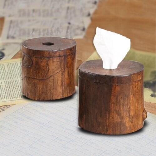 NEWYEARNEW Wood Canister Tissue Vintage Storage Box Southeast Asia Art and Crafts Home Decoration Wedding Gift