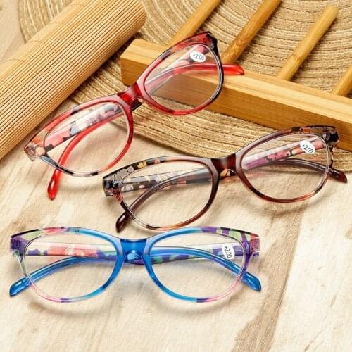 Women Fashion Flower Print Resin Reading Glasses Lady Eyewear Protector Glasses Women Presbyopic +1.0+1.5+2.0+2.5+3.0+3.5+4.0