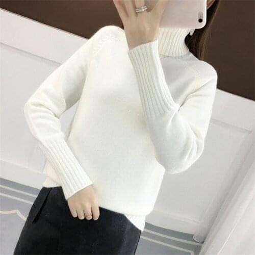 Women Turtleneck Sweater 2021 Autumn Thick Warm Knitted Pullovers Casual Solid Long Sleeve Loose Sweaters Oversize Female Jumper