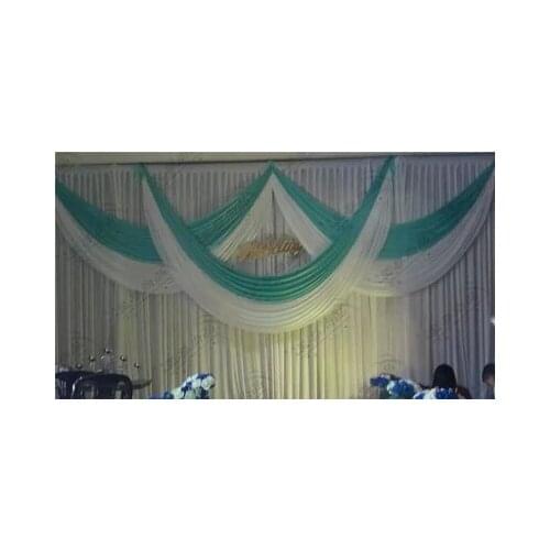 10ft x 20ft Wedding backdrop with tiffany swags wedding decoration