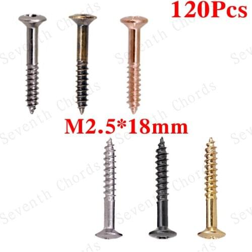 120 Pcs 2.5*18MM Humbucker Pickup Ring Mounting Screws for Electric Guitar - 6 Colors for choose