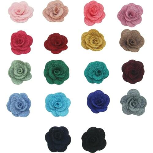 24pcs/bag artificial camellia flower 2.5cm chiffon hair flower DIY supplies wedding bouquet household decoration