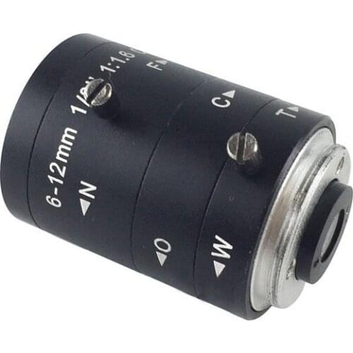 3.0MP Distortionless Manual Zoom Lenses Focal Length 6~12mm HD 1/2" Industrial Camera CCD Vision Lens C Interface