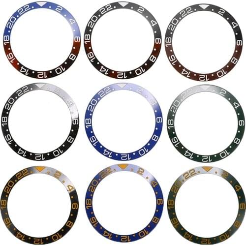38mm Ceramic Bezel Watch Face Bezel Insert Fit 40mm Automatic Movement Watch Replacement Accessories Round Scale Bezel