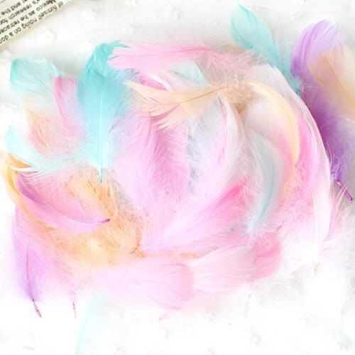 50Pcs/Lot 5-15cm Turkey MacaroneSmall Big Floating Plumes Goose DIY Feathers for Wedding Party Clothing Accessories Decoration