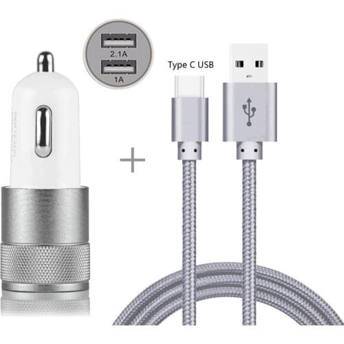 Car Charger Adapter For Cubot A5/Quest/King Kong 3/Power/Note Plus Doogee Y7 Plus/Mix 2/S80/S80 Lite Nylon Type-C USB Cable