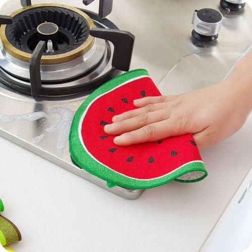 Microfiber Home Supplies Soft Fruit Print Hand Towel Absorbent Cloth Dishcloths Hanging Cloth Kitchen Accessories Cleaning Tools