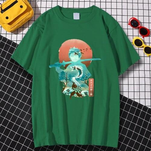 New Oversized S-XXXL Man Tshirts Round Neck Tshirts Japanese Anime Demon Slayer Printing Clothes Short Sleeve Tees Shirt Male
