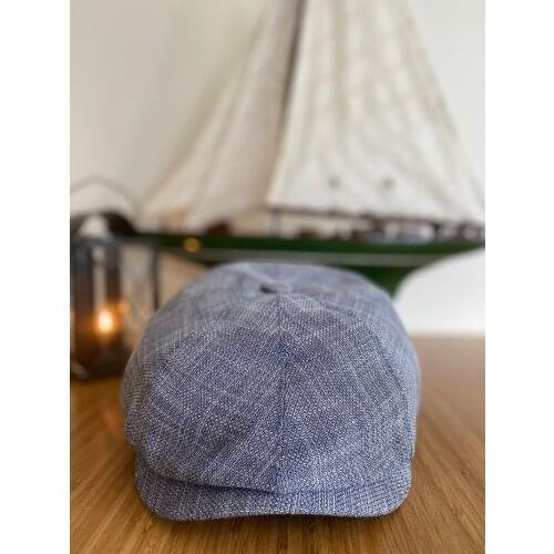 Cotton Newsboy Cap Men Summer Women Bakerboy Sky Blue Linen 8 Panels Breathable Flat Peaky Blinders Gatsby Hat Fathers Day Gift