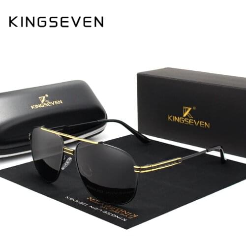 KINGSEVEN Brand Classic Polarized Sunglasses Men Driving Alloy Frame Sun Glasses Male Goggles UV400 Gafas