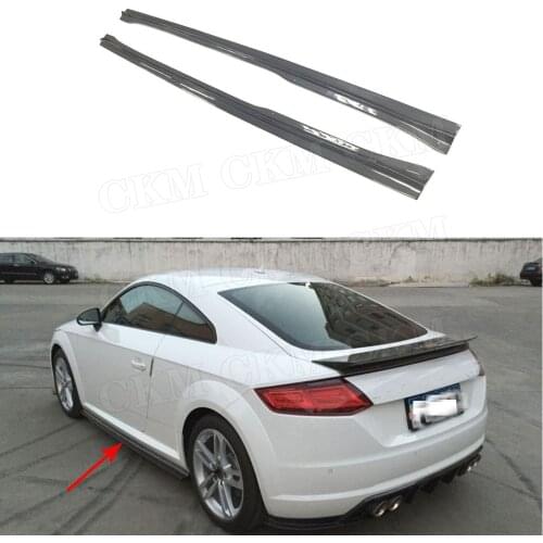 For Audi TT Carbon Fiber Side Skirts Body Kits For Audi TT TTS TTRS 2014 2015 2016 2017 BT Style car bumper protector