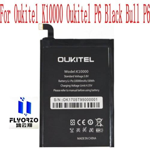New High Quality 10000mAh K10000 Battery For Oukitel K10000 Oukitel P6 Black Bull P6 Mobile Phone