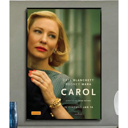 W379 Silk Fabric Poster Wall Art Decor Carol - Cate Blanchett Rooney Mara Love USA Movie Fashion Decoration Bright Christmas