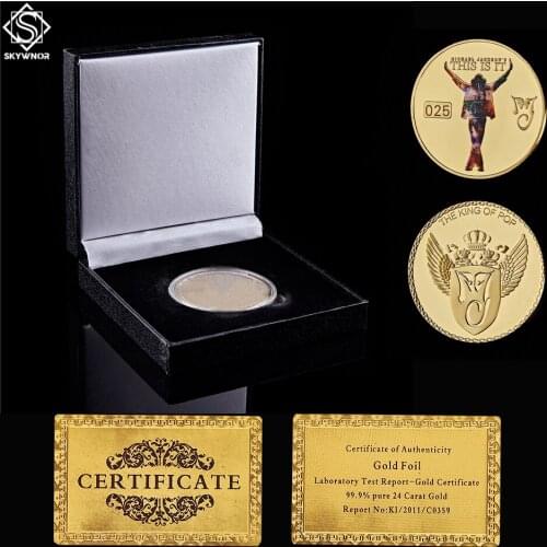 World Pop Super Star Michael Jackson Gold Commemorative Coin For True Love Fan Collectioon