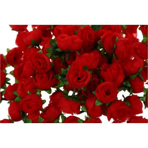 Practical 100 x Artificial Flower Head Roses Deco Rosettes DIY Wedding party Baptism RED