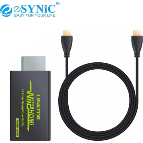 ESYNiC For Nintendo Wii HDMI-Compatible Converter Scales Wii Signal To 720p/1080p Video Converter HD HDTV 3.5mm Audio Adapter