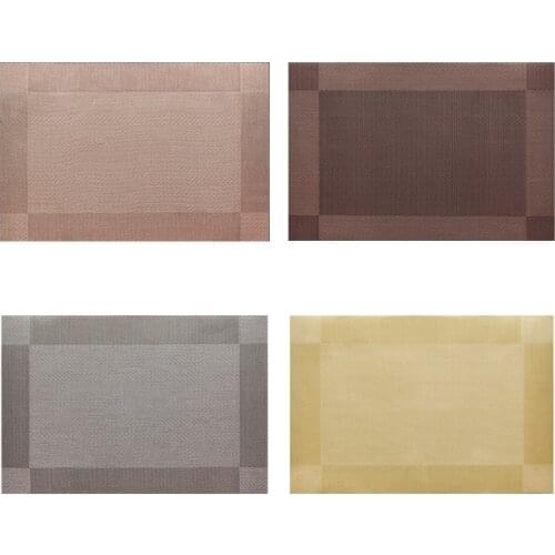 28EB Rectangle PVC Coaster No-slip Dining Table Placemat Heat Insulation Pad Cup Mat