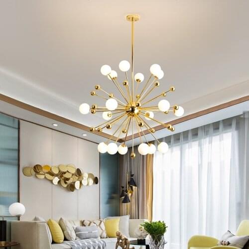 Nordic lamp Gold Led pendant lights Glass G4 Hanging Lamp Lustres Living Room refectory Modern pendant lamp Fixtures AC90-260V