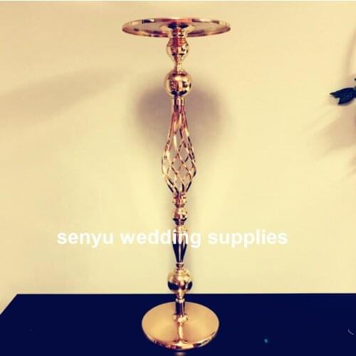 Wedding Gold Road Lead Flower Table Vase Stand for Wedding Centerpiece Decoration senyu0566