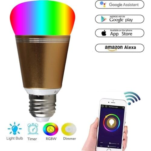 E 27 E14 B 22 smart wifi led bulb RGBW Dimmable 16 colors Multicolor Magic Light 11W IFTTT Alexa and Google Assistant Dropship