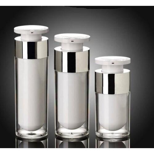 15/30/50ml lock head acrylic airless vacuum pump lotion bottle used for serum/lotion/emulsion/foundation Cosmetic Container
