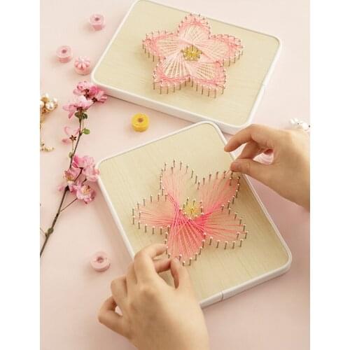 Cherry Blossom DIY Production Winding Painting Handmade Decompression String Drawing Nail Painting Material Relief Gift
