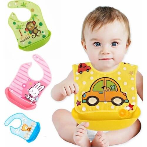 1PC Waterproof Newborn Baby Bibs Baby Aprons Bib Infant Saliva Towels Cute Baby Cartoon Bib Plastic Bib Baby Scarf Bib