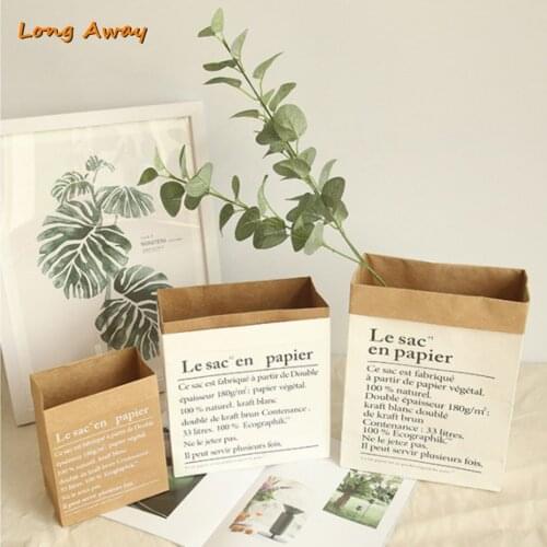 10pcs Double Layers Kraft Paper Living Vases Florist Box Flower Plant Boxes Gift Bouquet Bag Flower Arrangement