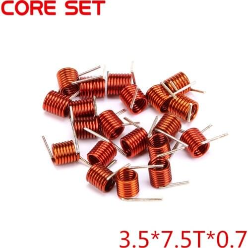 100PCS/Lot 3.5*7.5T*0.7 Inductors FM Coil Inductor Hollow Coil Inductance Copper Wire Remote Control High Quality